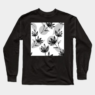 Hand drawn Floral Doodle Long Sleeve T-Shirt